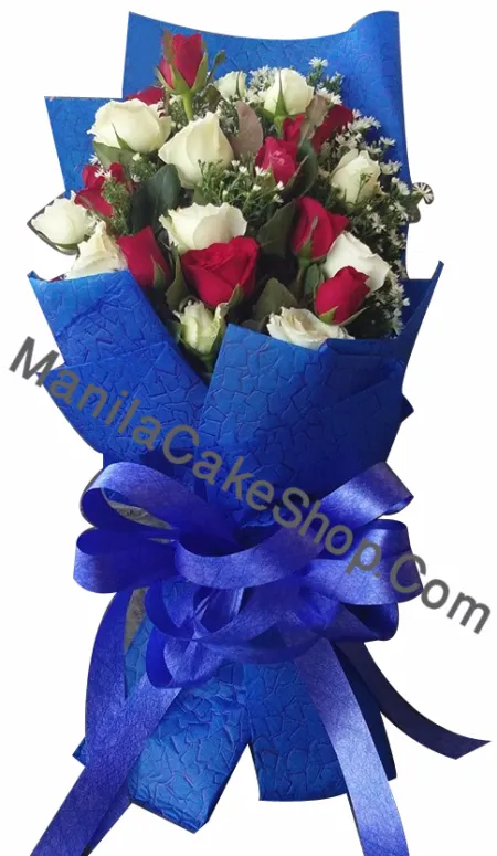 12 red and 12 white roses to manila philippines